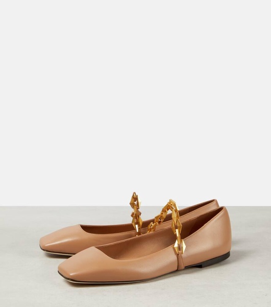 Diamond Tilda leather ballet flats