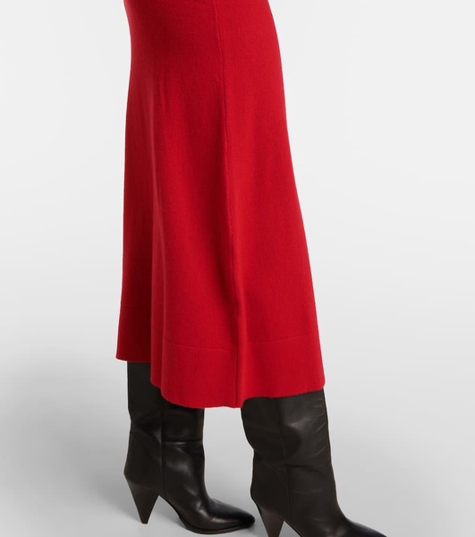 Lunaire off-shoulder cashmere gown