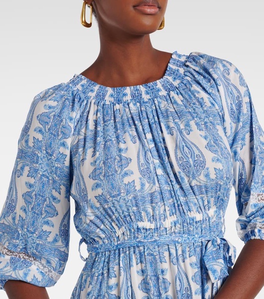 Eclipse printed off-shoulder midi dress