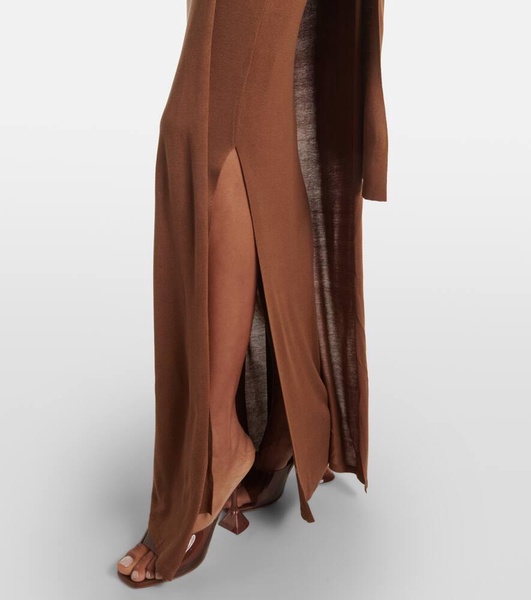 Nou draped silk-blend maxi dress