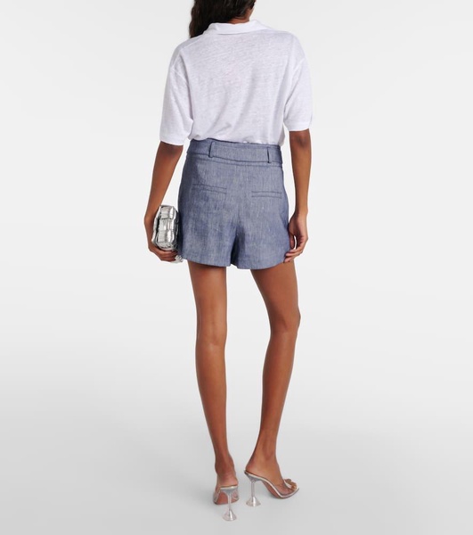 Runo high-rise linen-blend shorts