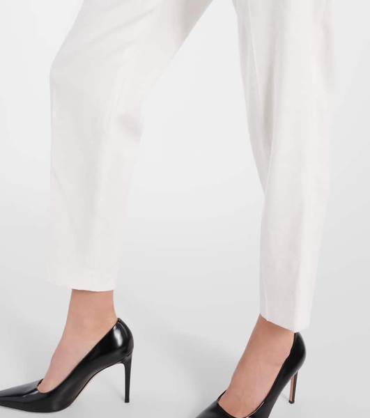 Sofia high-rise linen-blend tapered pants