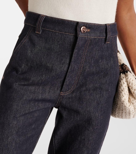 Cropped straight jeans