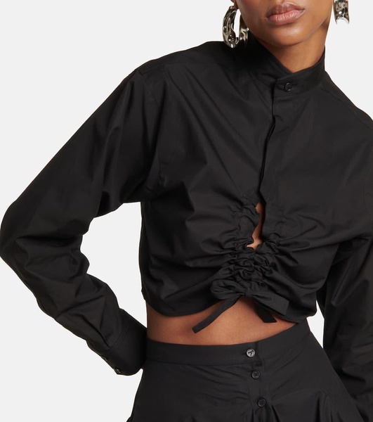 Cropped cotton shirt