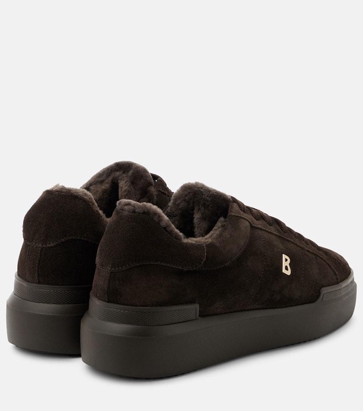 Hollywood shearling-trimmed suede sneakers