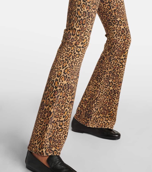 Ali leopard-print high-rise flared jeans