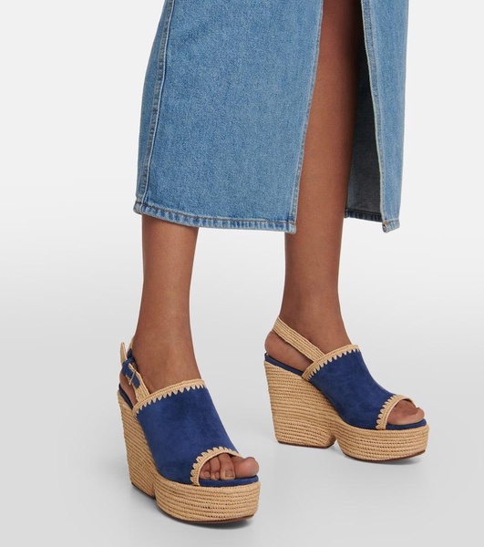 Damya suede wedge sandals