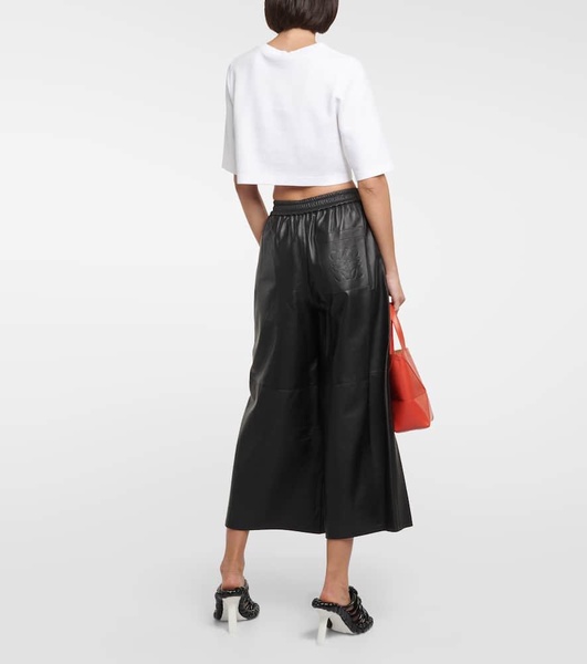 Leather cropped pants