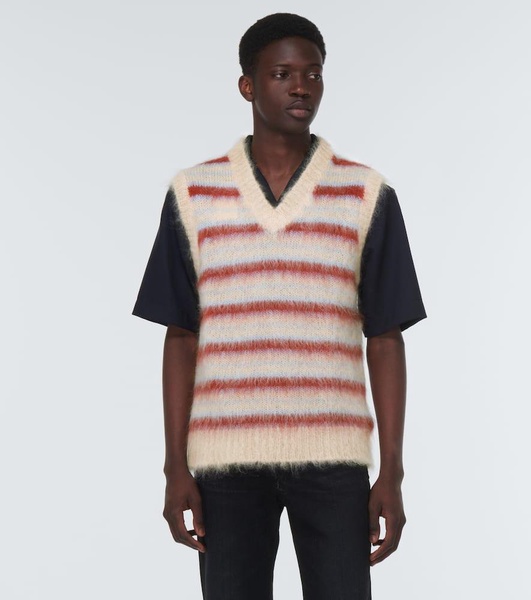 Striped wool-blend sweater vest