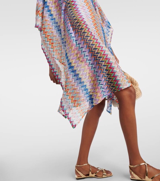 Metallic knit beach cover-up