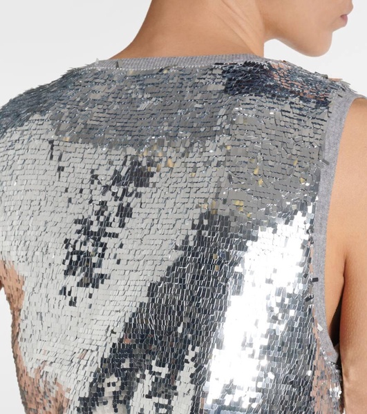 Paula's Ibiza logo sequined tank top