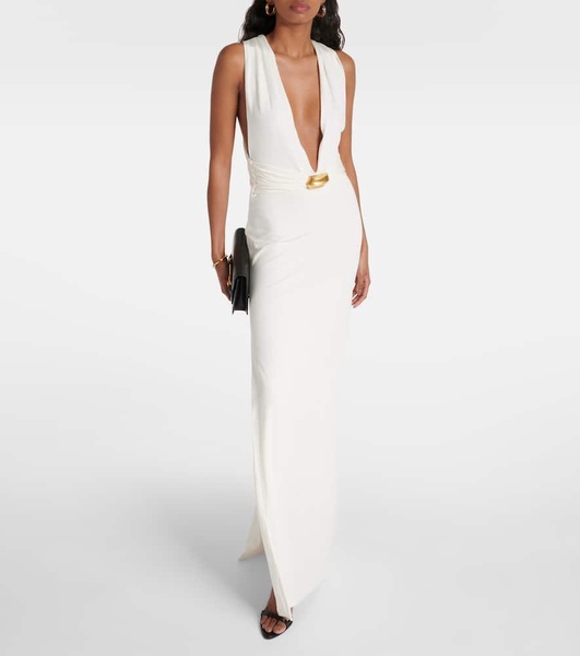 Cutout jersey gown