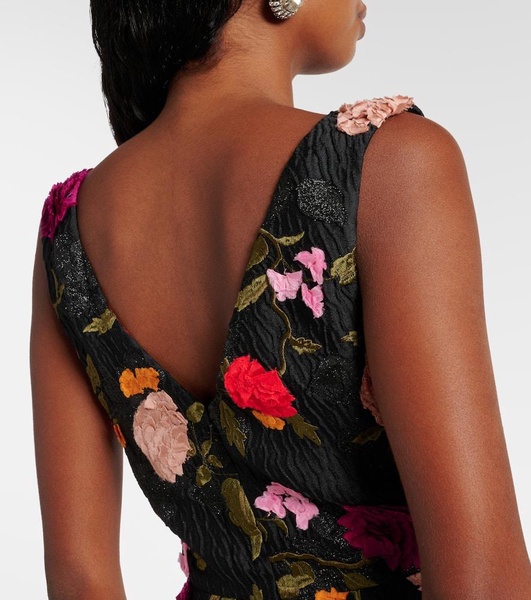 Embroidered jacquard gown