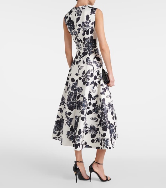 Mara floral twill midi dress