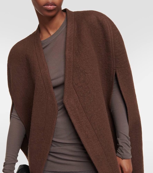 Wool zipped cape