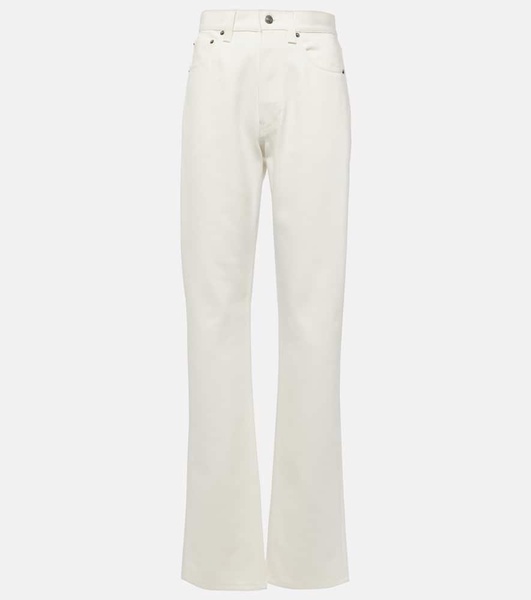 Cotton and silk straight jeans