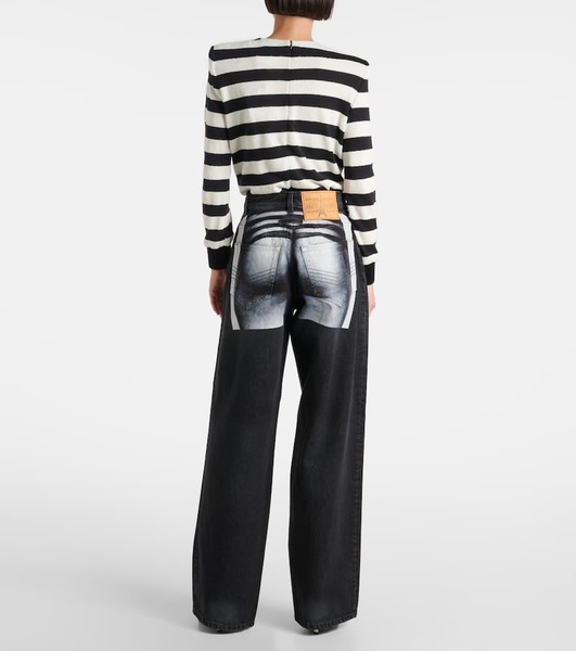 Trompe l'oeil wide-leg jeans