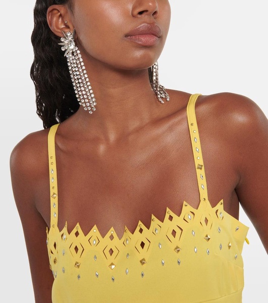 Crystal-embellished drop earrings