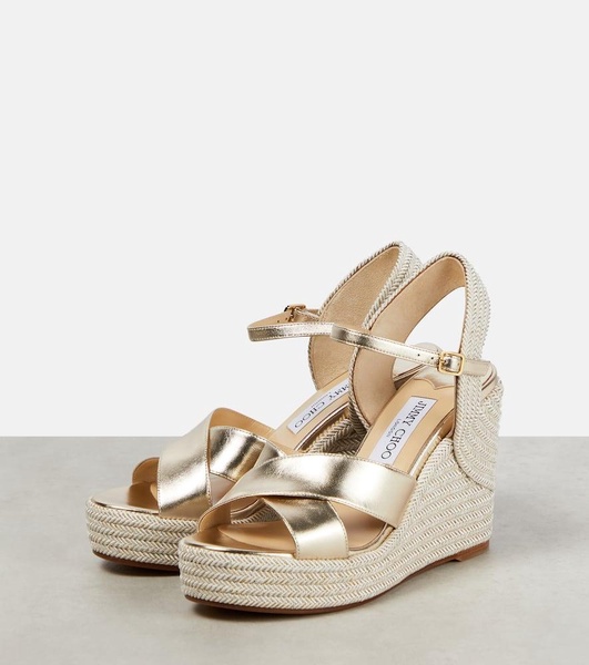 Dellena 100 metallic leather wedge sandals