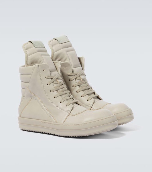 Rick Owens Leather Geobasket Sneakers