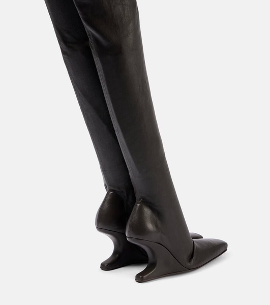 Cantilever leather over-the-knee boots