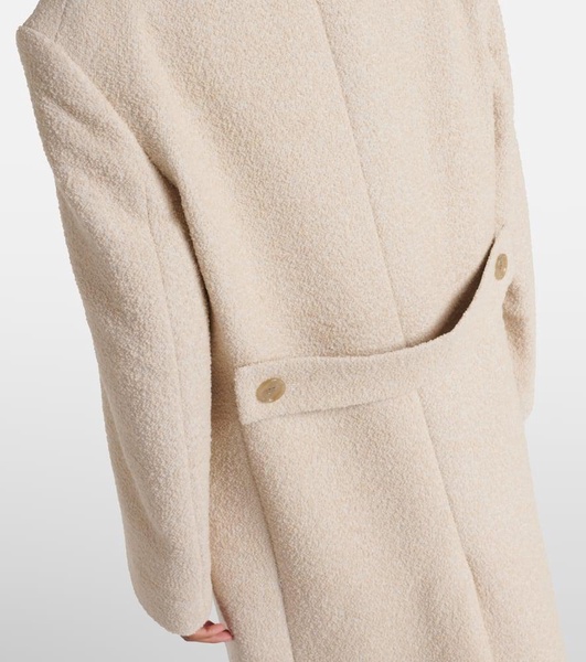 Double-breasted wool-blend coat