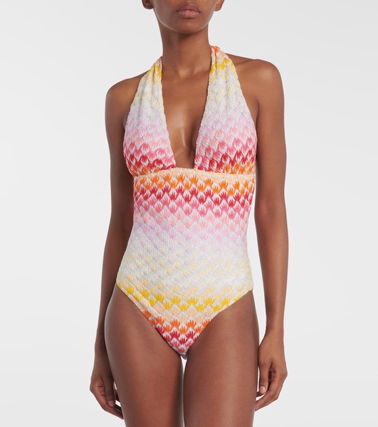 Halterneck crochet swimsuit