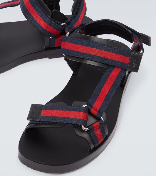 Web leather sandals