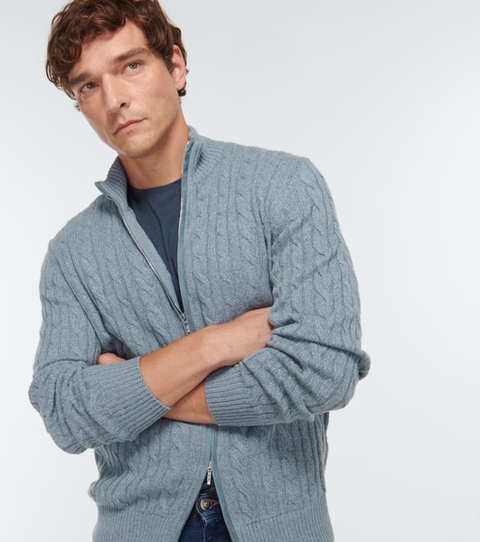 Cable-knit cashmere cardigan