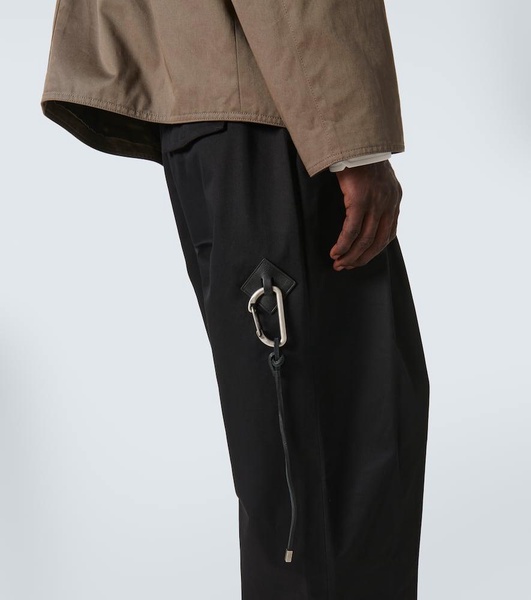 Low-rise cotton wide-leg pants