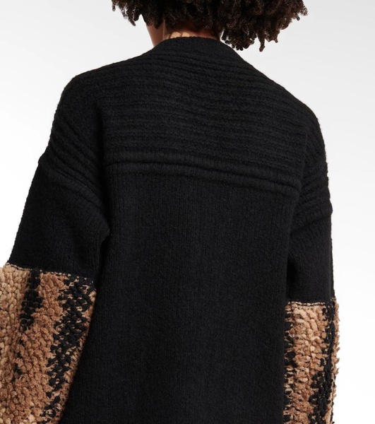 Jacquard wool-blend cardigan