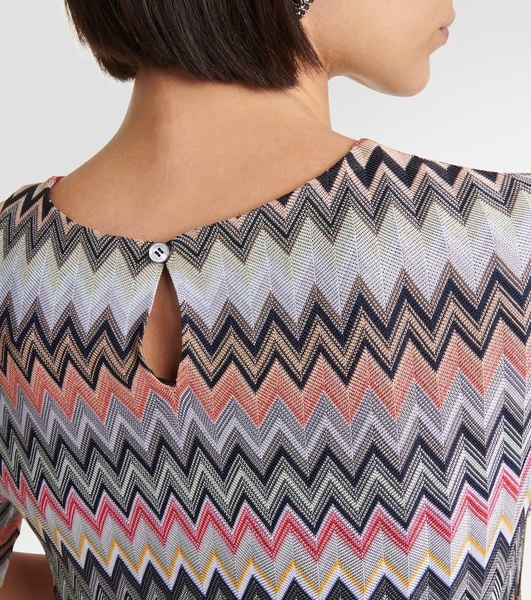 Zig Zag cotton-blend minidress