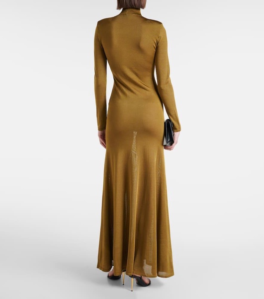 Turtleneck jersey gown