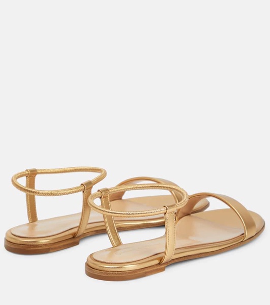 Jaime flat metallic leather sandals