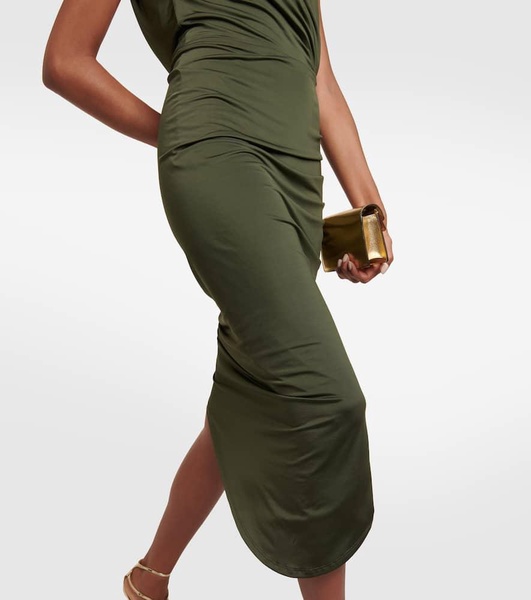 Merrith asymmetric jersey midi dress