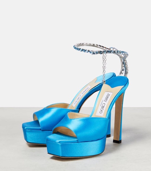 Saeda 125 embellished satin platform sandals