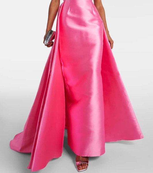 Strapless satin twill gown