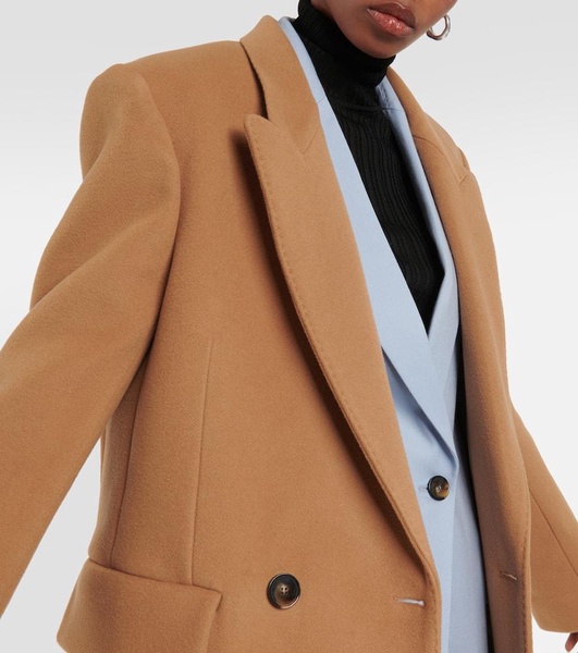 Double-breasted wool coat