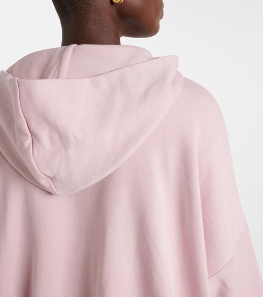 Oversized draped cotton hoodie