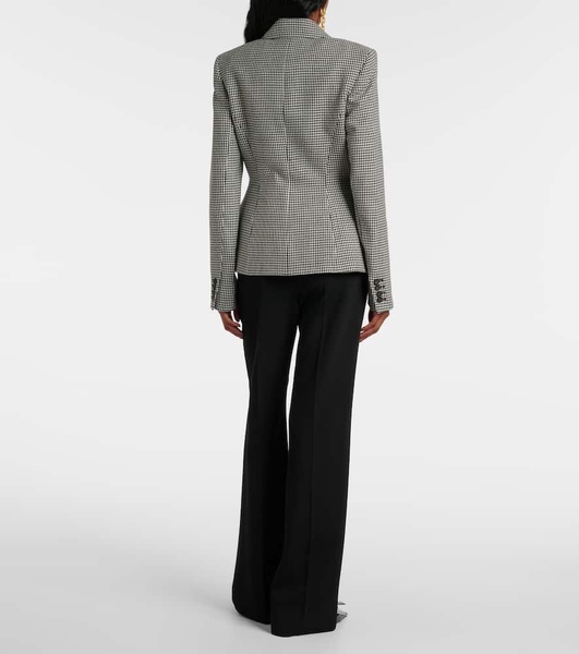 Tailored houndstooth wool blazer