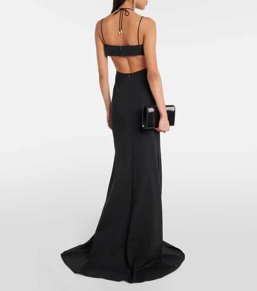 Embroidered cutout gown