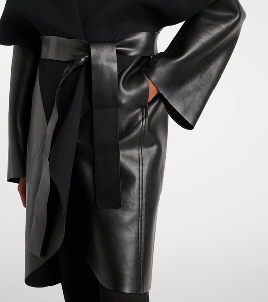 Reversible faux leather coat