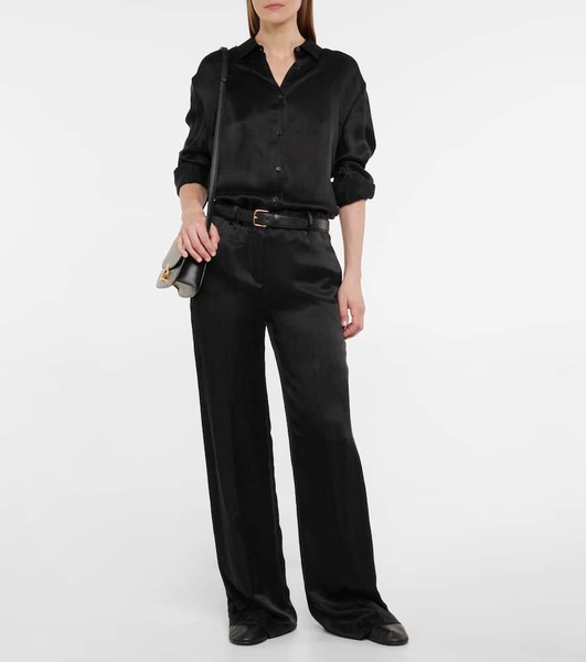 Bany low-rise straight satin pants