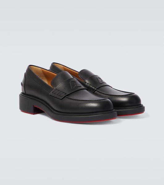 Monogram leather loafers