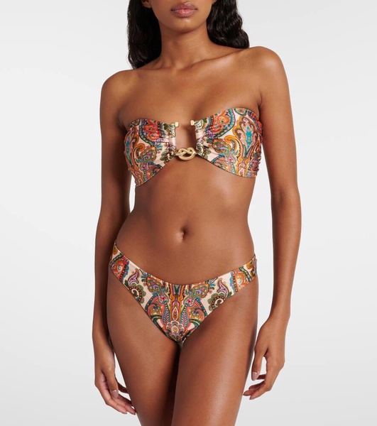 Ottie paisley ring-detail bikini