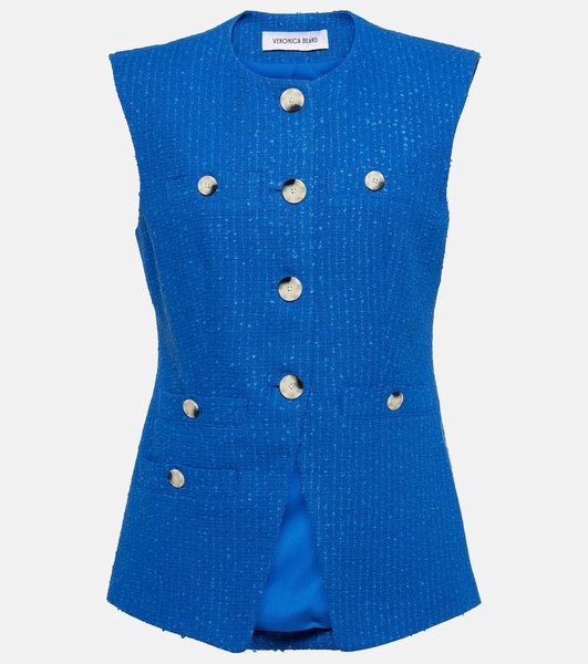 Tamara cotton-blend tweed vest