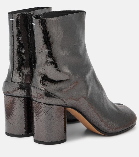 Tabi mirrored leather ankle boots