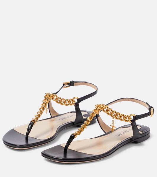 Zenith embellished leather thong sandals