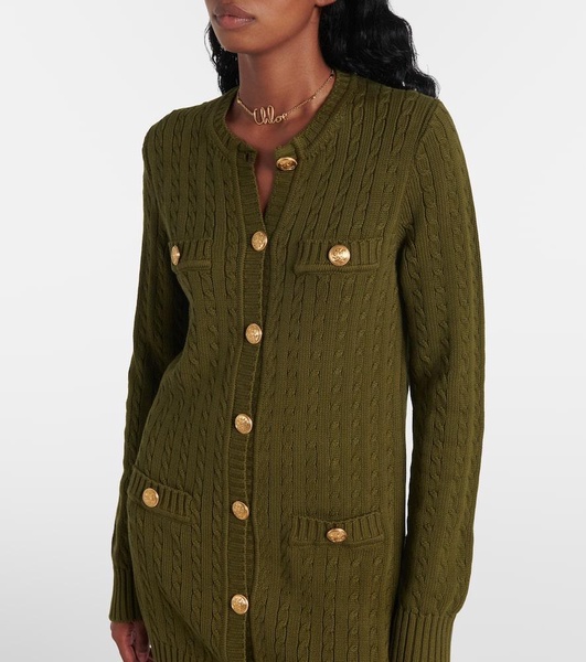 Cable-knit cotton cardigan