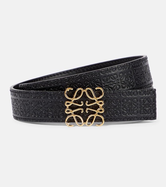 Repeat Anagram embossed leather belt